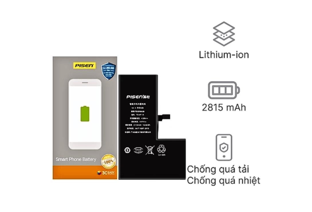 Phiếu bảo hành 12 tháng sau khi thay pin iPhone 12 Pro Max chính hãng Pisen