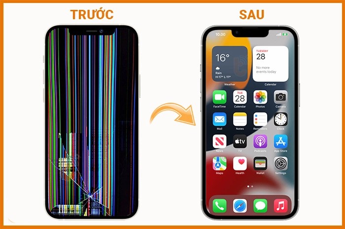 iphone 13 pro max sau khi thay màn hình mới