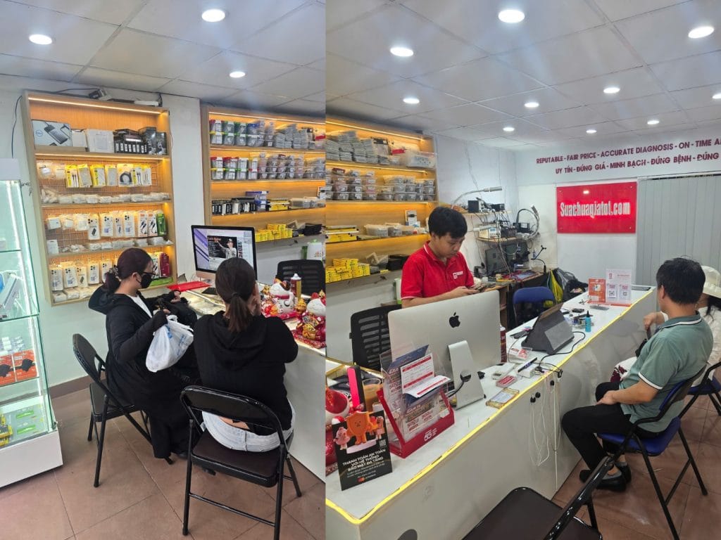 Khách hàng đến thay màn hình tại sửa chữa giá tốt