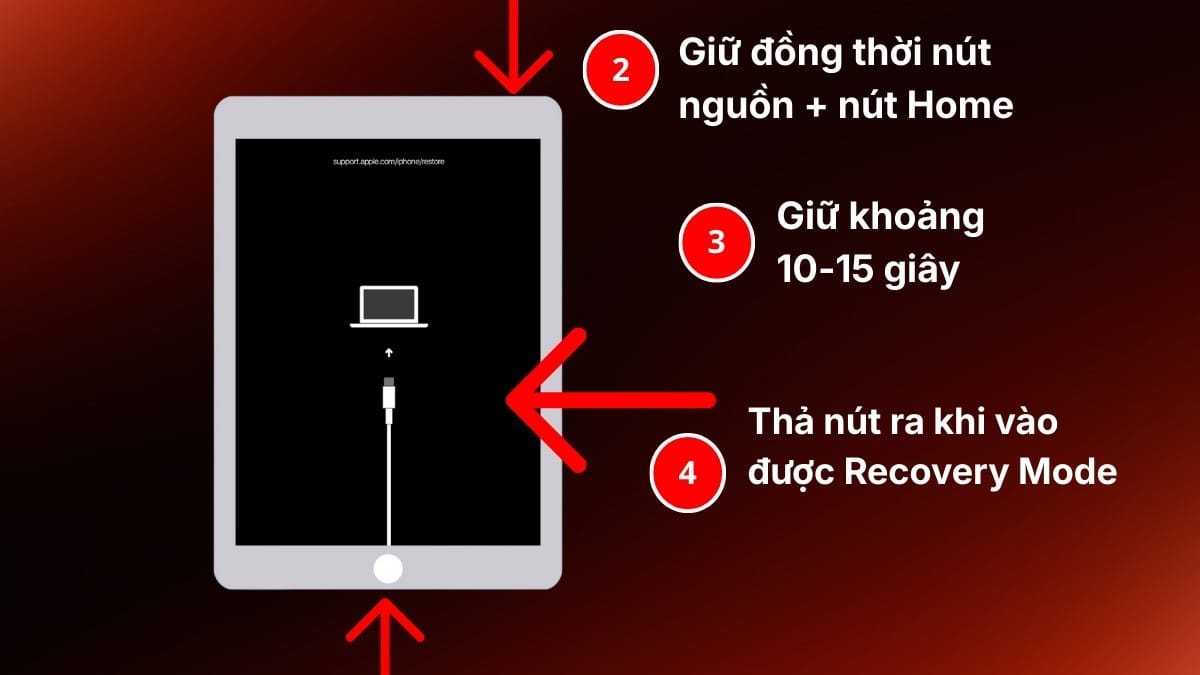 Cách force restart iPad không lên nguồn