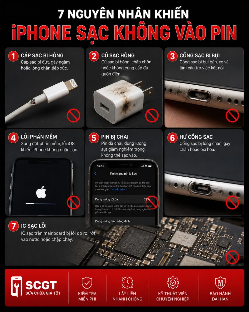 iPhone sạc không vào pin