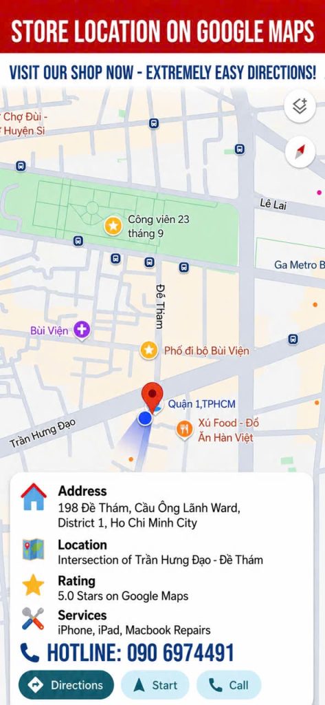 bản đồ địa chỉ sửa iPhone iPad MacBook uy tín