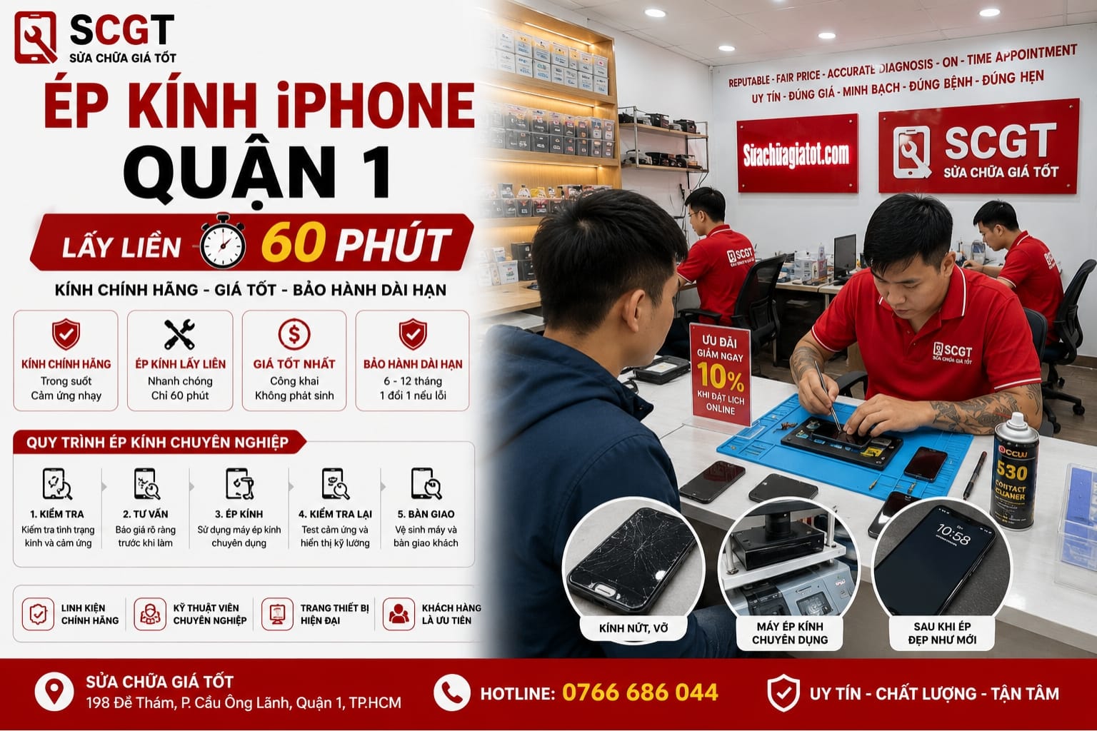 Ép kính iPhone tại Quận 1
