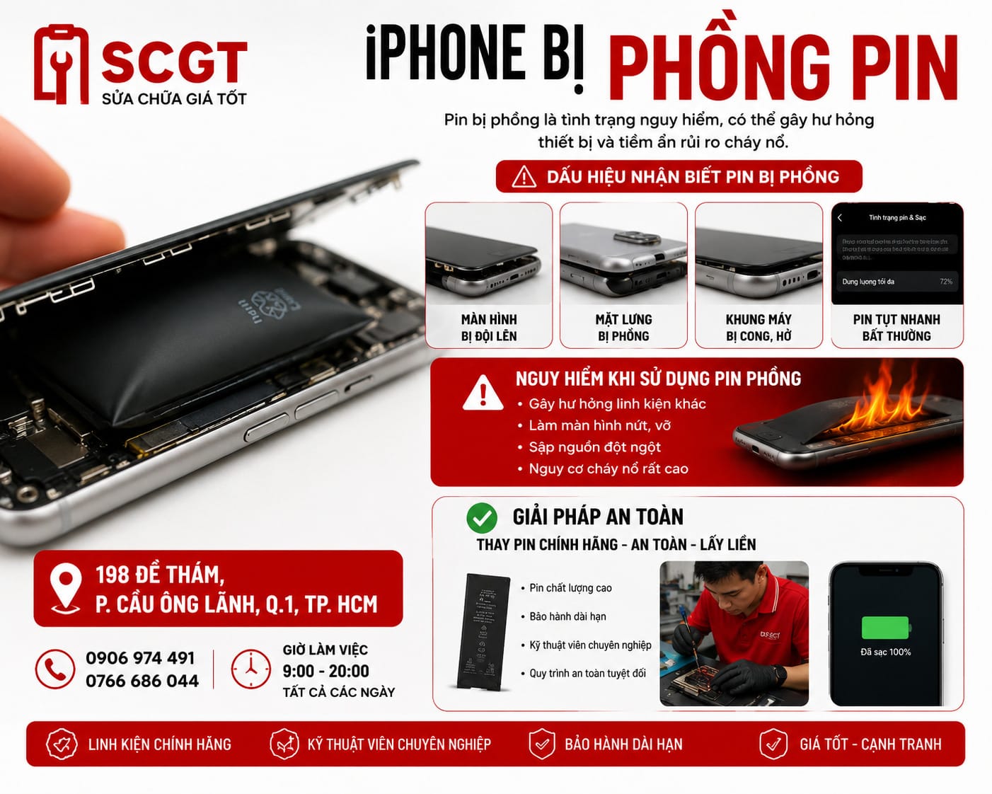 iPhone bị phồng pin – cách xử lý khẩn cấp an toàn