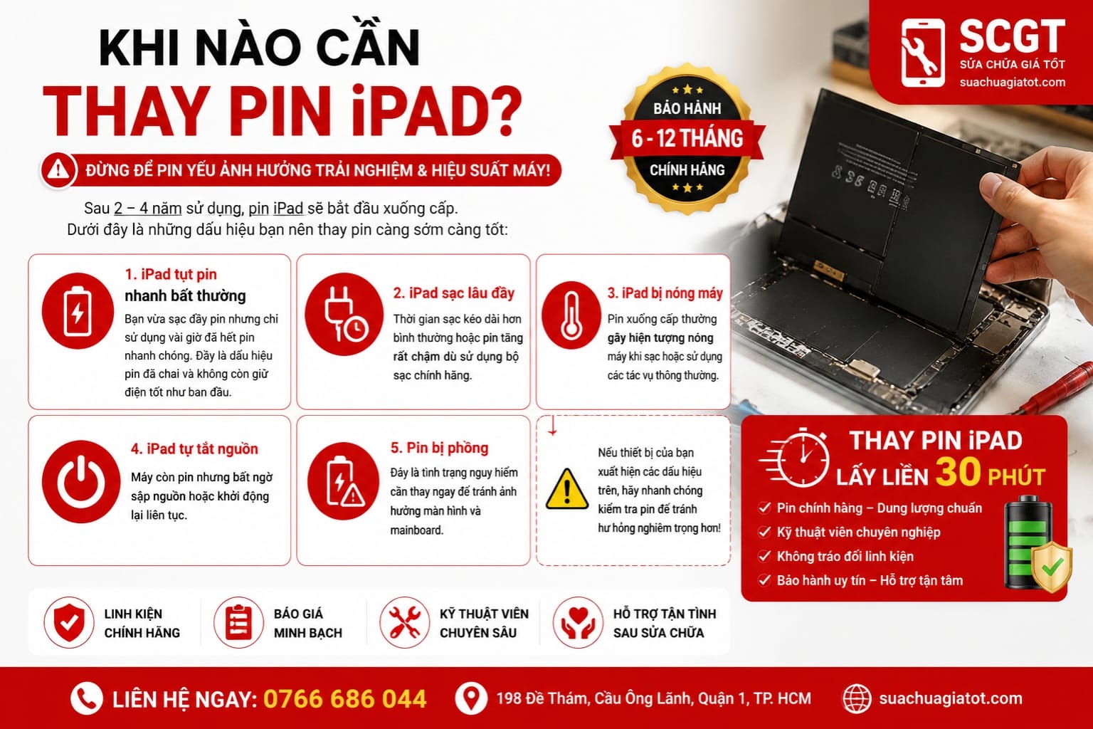 Khi nào cần thay pin ipad