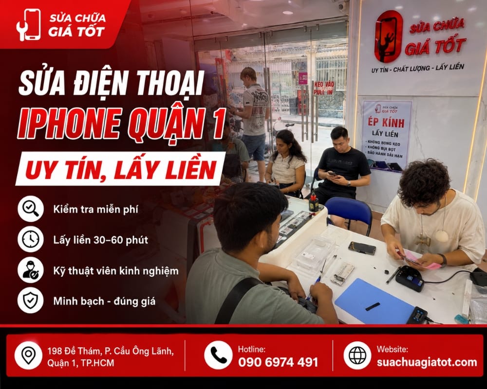 địa chỉ sửa iPhone iPad MacBook uy tín tại quận 1