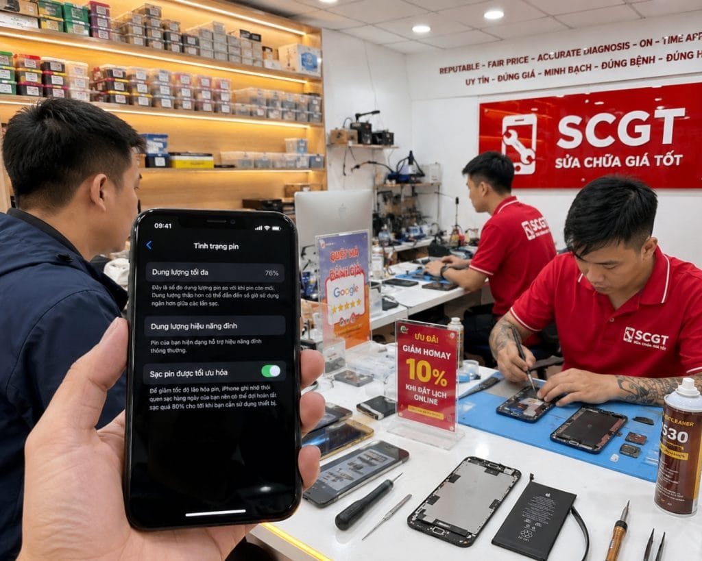 cửa hàng sửa iPhone uy tín tại HCM 2026