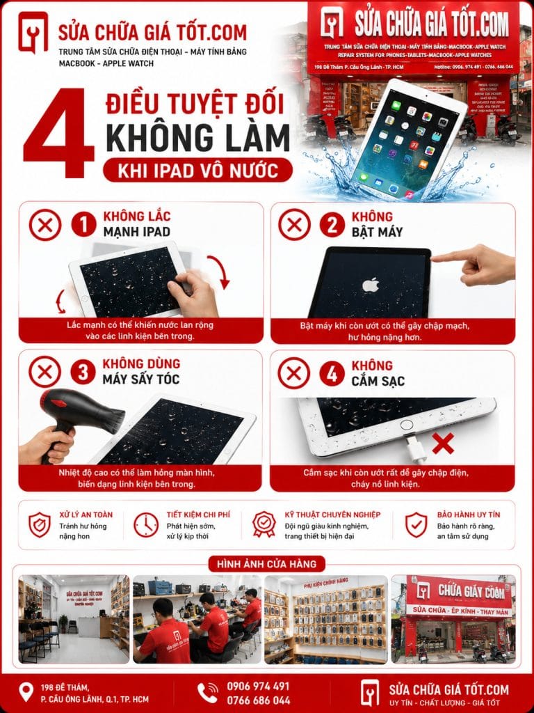 iPad vô nước và 4 điều không làm