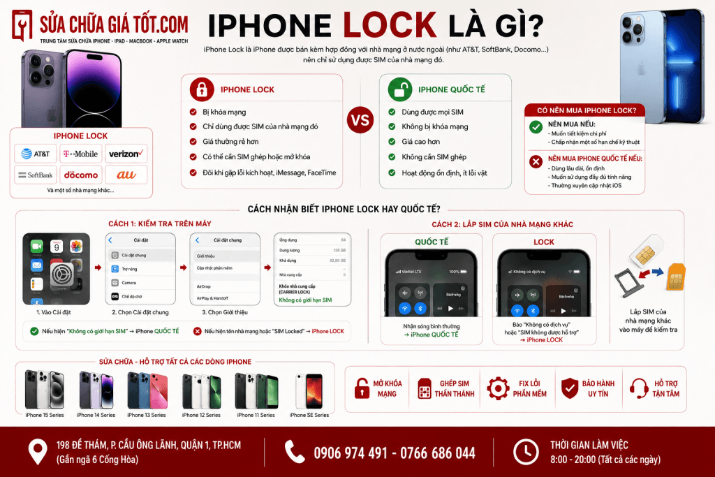 IPhone lock tại sửa chữa giá tốt