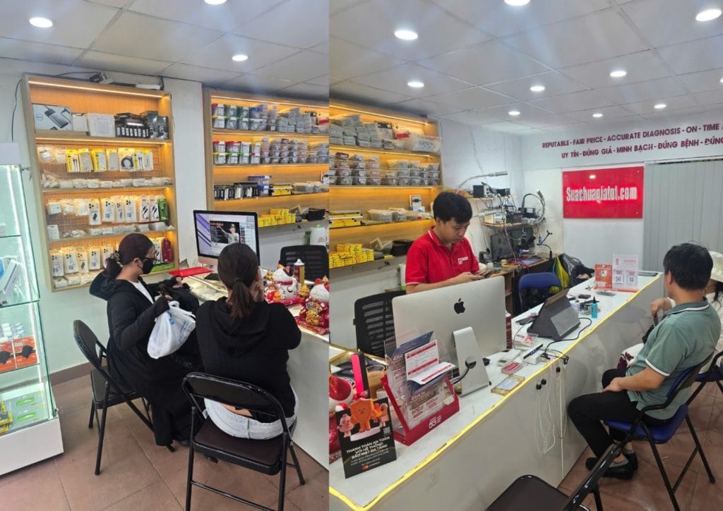 Khách hàng thay pin iPhone Quận 1 chính hãng tại Sửa Chữa Giá Tốt