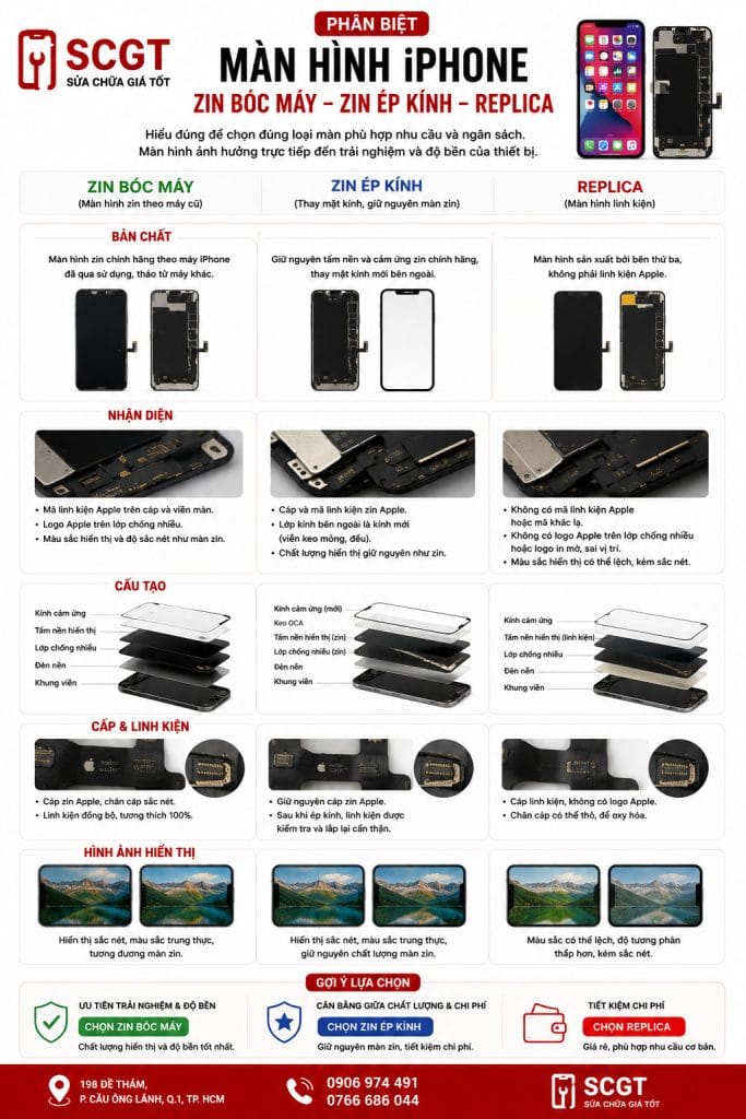 phân biệt màn hình iPhone