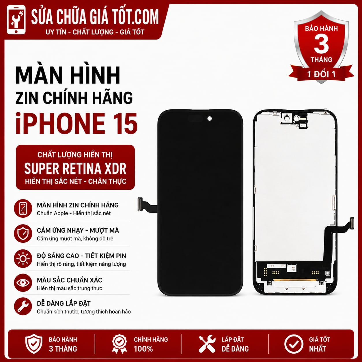 màn hình iPhone 15