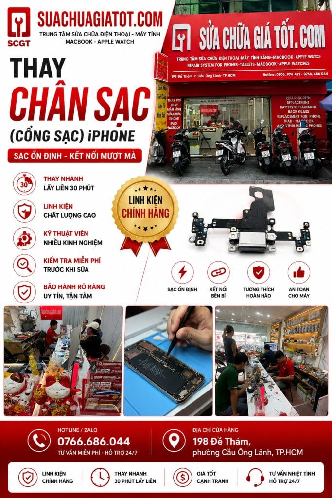 thay chân sạc iPhone