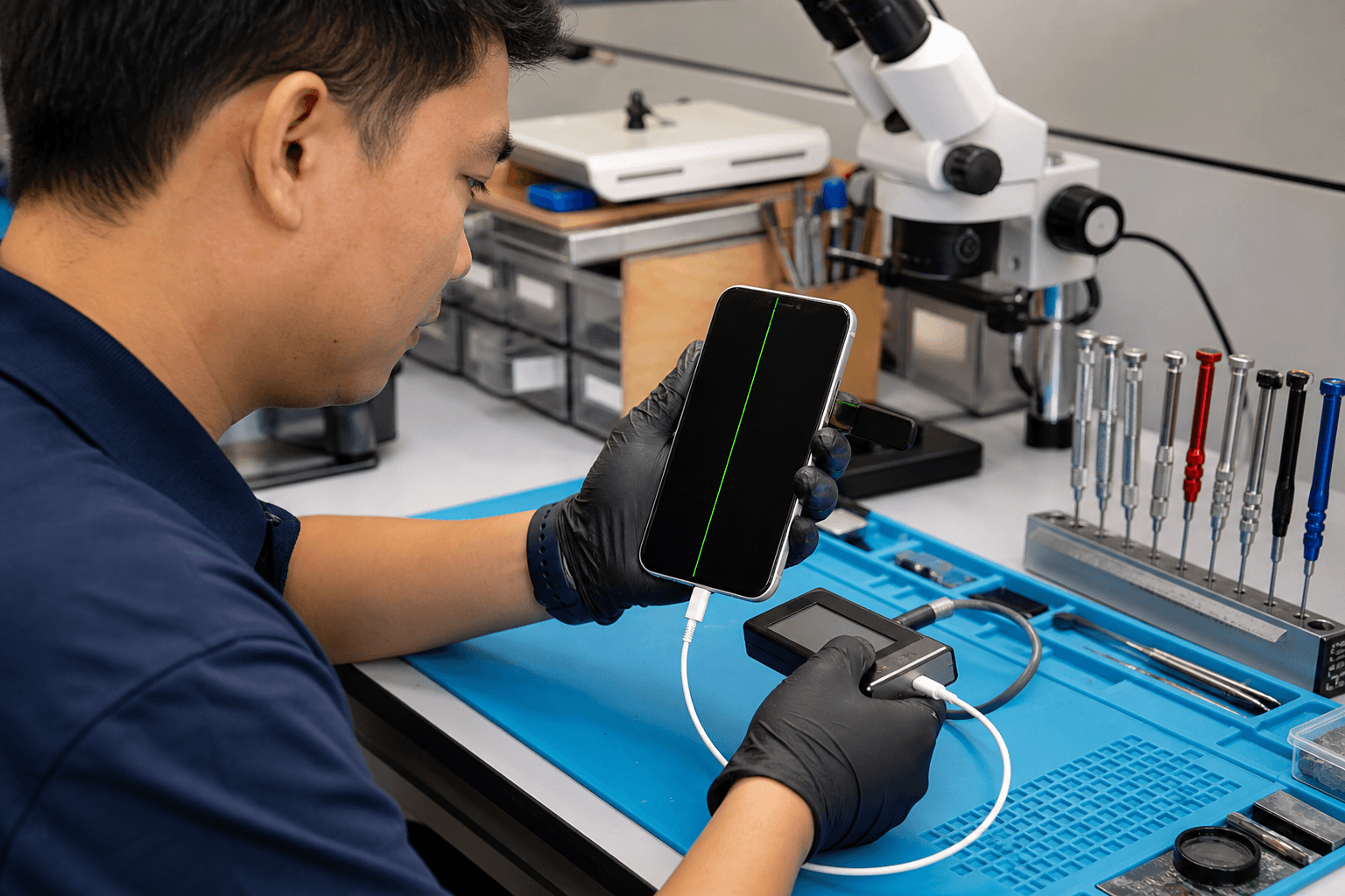 Kiểm tra màn hình Apple Watch bị sọc, chảy mực trước khi thay
