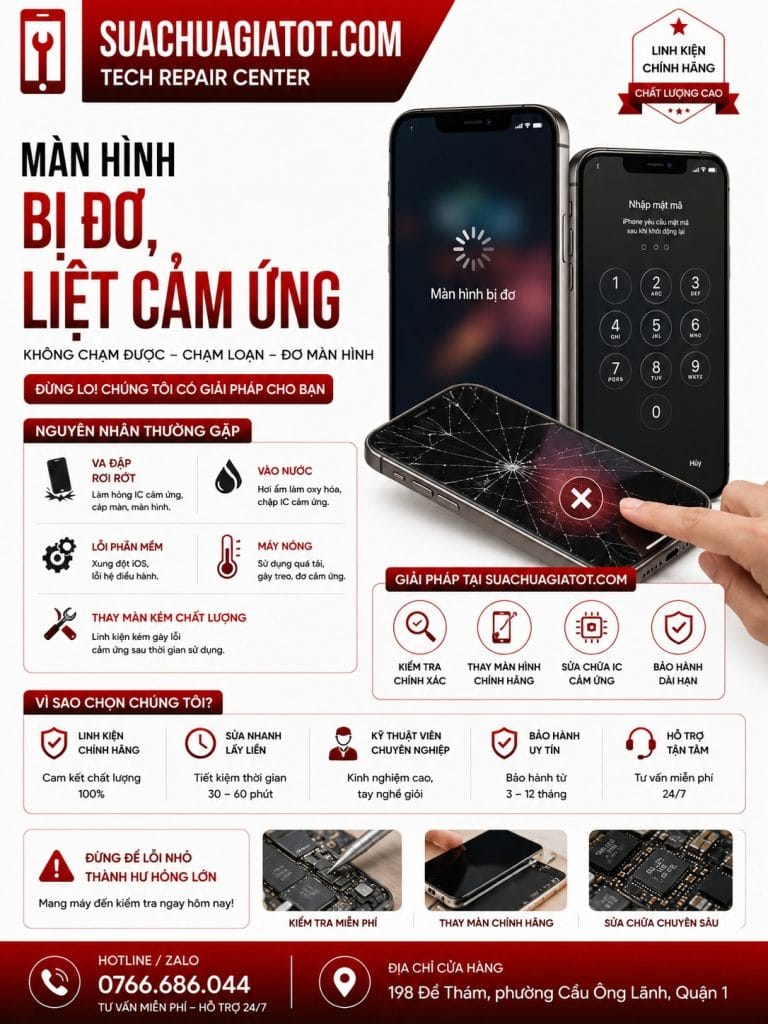 màn hình đơ, liệt cảm ứng