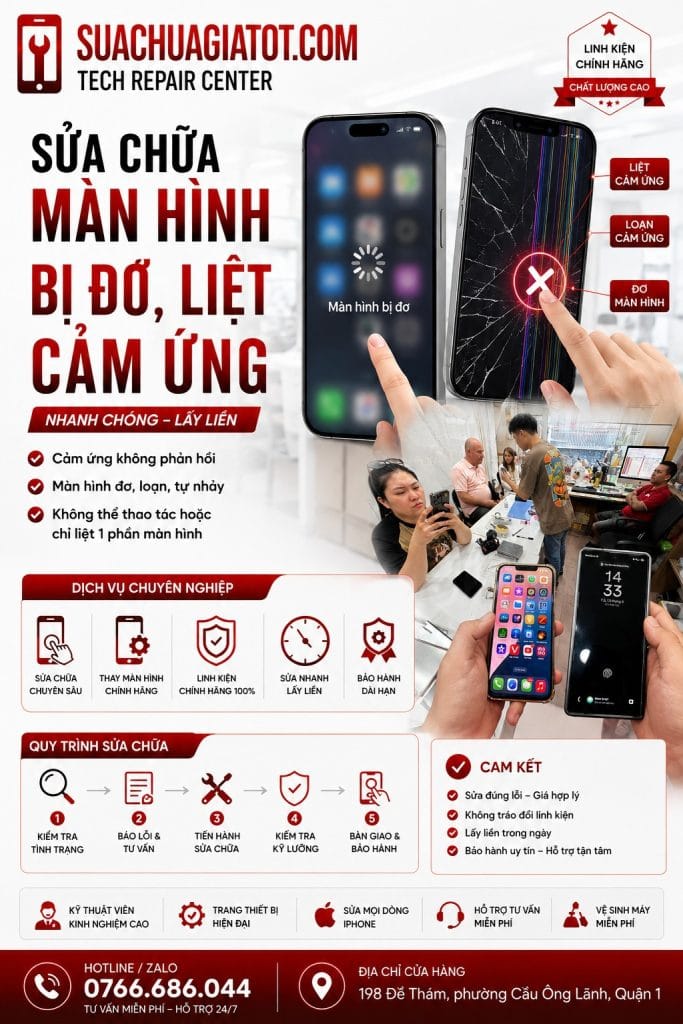màn hình đơ, liệt cảm ứng